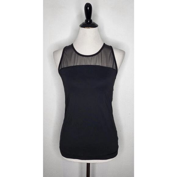 LULULEMON Home Stretch Tank Women's Size 4 Black With Mesh - Picture 12 of 14